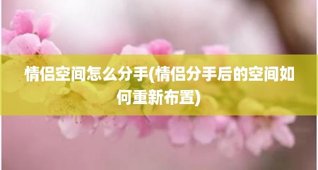 情侣空间怎么分手(情侣分手后的空间如何重新布置)