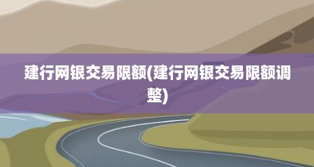 建行网银交易限额(建行网银交易限额调整)