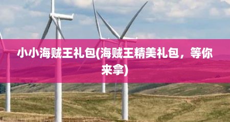 小小海贼王礼包(海贼王精美礼包，等你来拿)