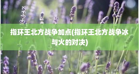 指环王北方战争加点(指环王北方战争冰与火的对决)