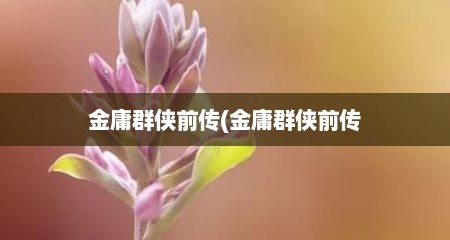 金庸群侠前传(金庸群侠前传