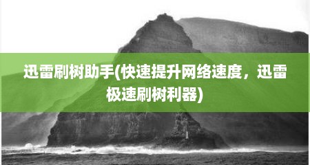 迅雷刷树助手(快速提升网络速度，迅雷极速刷树利器)