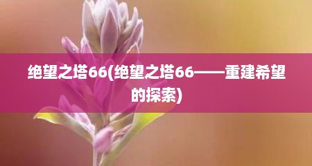绝望之塔66(绝望之塔66——重建希望的探索)