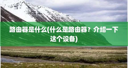 路由器是什么(什么是路由器？介绍一下这个设备)
