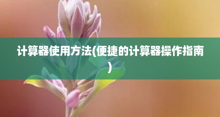 计算器使用方法(便捷的计算器操作指南)