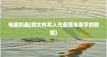 电脑刻盘(将文件写入光盘简单易学的教程)