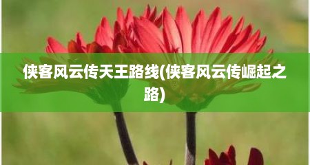 侠客风云传天王路线(侠客风云传崛起之路)