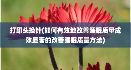打印头换针(如何有效地改善睡眠质量成效显著的改善睡眠质量方法)