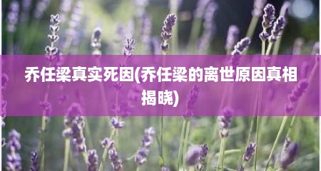 乔任梁真实死因(乔任梁的离世原因真相揭晓)