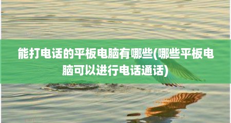 能打电话的平板电脑有哪些(哪些平板电脑可以进行电话通话)