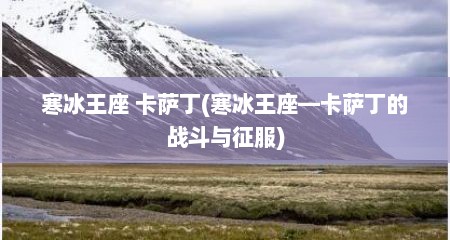 寒冰王座 卡萨丁(寒冰王座—卡萨丁的战斗与征服)