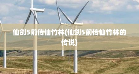仙剑5前传仙竹林(仙剑5前传仙竹林的传说)