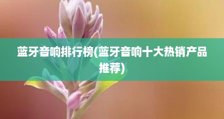 蓝牙音响排行榜(蓝牙音响十大热销产品推荐)