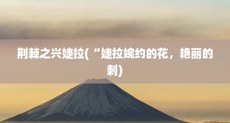 荆棘之兴婕拉(“婕拉婉约的花，艳丽的刺)