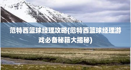 范特西篮球经理攻略(范特西篮球经理游戏必备秘籍大揭秘)