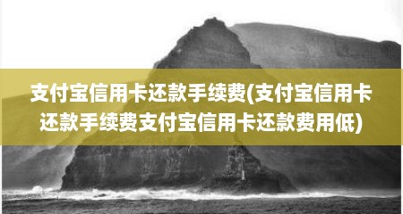 支付宝信用卡还款手续费(支付宝信用卡还款手续费支付宝信用卡还款费用低)