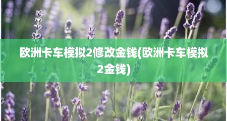 欧洲卡车模拟2修改金钱(欧洲卡车模拟2金钱)
