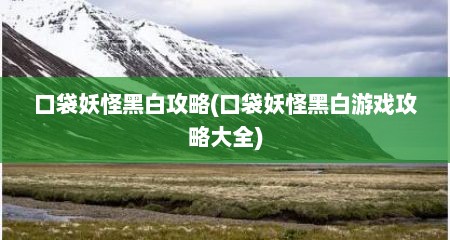 口袋妖怪黑白攻略(口袋妖怪黑白游戏攻略大全)