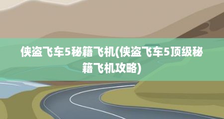 侠盗飞车5秘籍飞机(侠盗飞车5顶级秘籍飞机攻略)