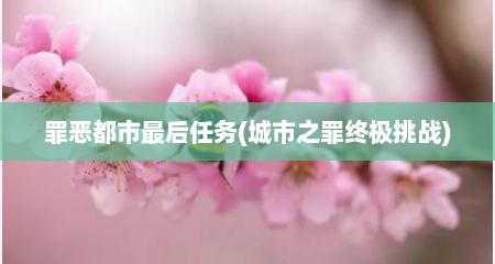 罪恶都市最后任务(城市之罪终极挑战)