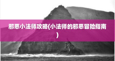 邪恶小法师攻略(小法师的邪恶冒险指南)
