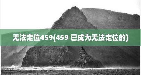 无法定位459(459 已成为无法定位的)