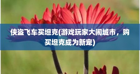 侠盗飞车买坦克(游戏玩家大闹城市，购买坦克成为新宠)