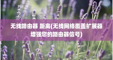 无线路由器 距离(无线网络覆盖扩展器增强您的路由器信号)