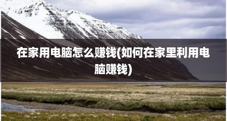 在家用电脑怎么赚钱(如何在家里利用电脑赚钱)