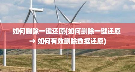 如何删除一键还原(如何删除一键还原 → 如何有效删除数据还原)