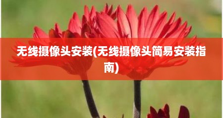 无线摄像头安装(无线摄像头简易安装指南)