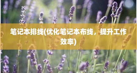 笔记本排线(优化笔记本布线，提升工作效率)