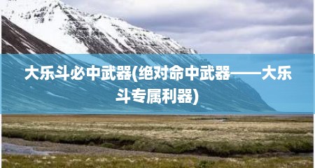 大乐斗必中武器(绝对命中武器——大乐斗专属利器)