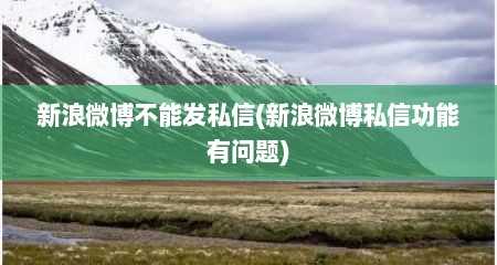 新浪微博不能发私信(新浪微博私信功能有问题)