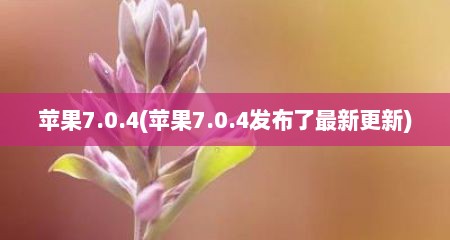 苹果7.0.4(苹果7.0.4发布了最新更新)