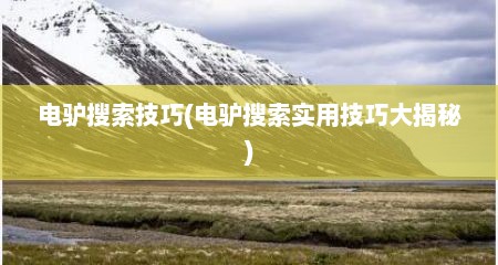 电驴搜索技巧(电驴搜索实用技巧大揭秘)