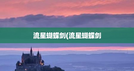 流星蝴蝶剑(流星蝴蝶剑