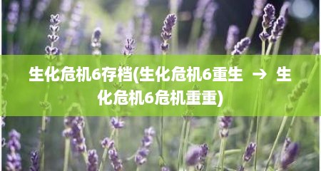 生化危机6存档(生化危机6重生  →  生化危机6危机重重)