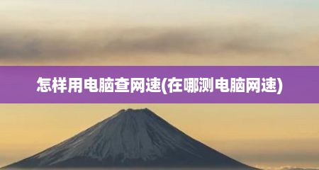 怎样用电脑查网速(在哪测电脑网速)