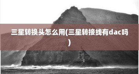 三星转换头怎么用(三星转接线有dac吗)