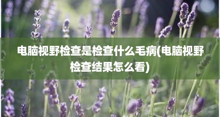 电脑视野检查是检查什么毛病(电脑视野检查结果怎么看)