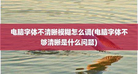 电脑字体不清晰模糊怎么调(电脑字体不够清晰是什么问题)