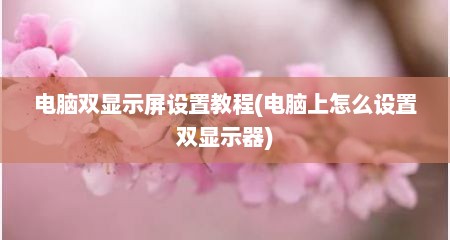 电脑双显示屏设置教程(电脑上怎么设置双显示器)