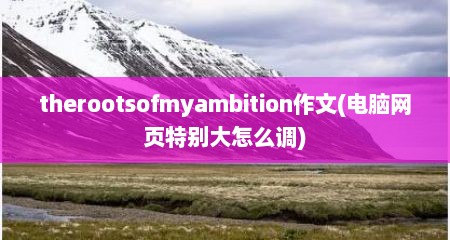 therootsofmyambition作文(电脑网页特别大怎么调)