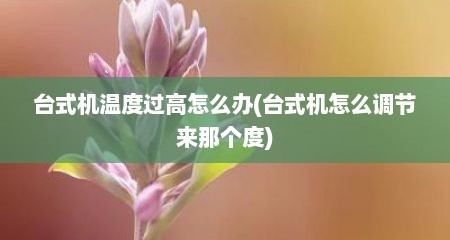 台式机温度过高怎么办(台式机怎么调节来那个度)