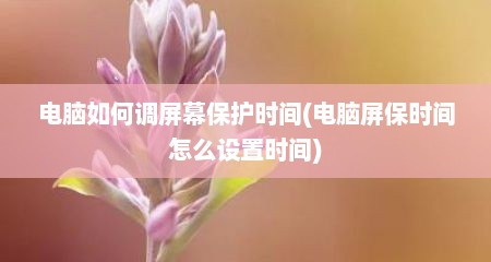 电脑如何调屏幕保护时间(电脑屏保时间怎么设置时间)