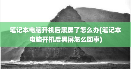 笔记本电脑开机后黑屏了怎么办(笔记本电脑开机后黑屏怎么回事)