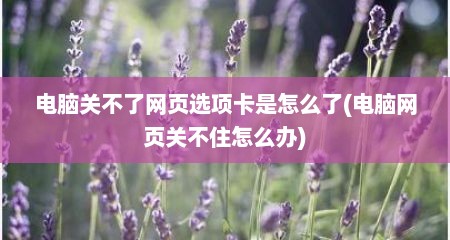 电脑关不了网页选项卡是怎么了(电脑网页关不住怎么办)