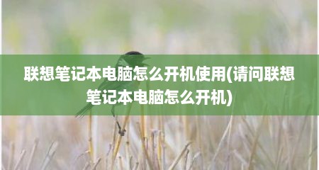 联想笔记本电脑怎么开机使用(请问联想笔记本电脑怎么开机)