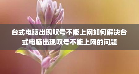 台式电脑出现叹号不能上网如何解决台式电脑出现叹号不能上网的问题